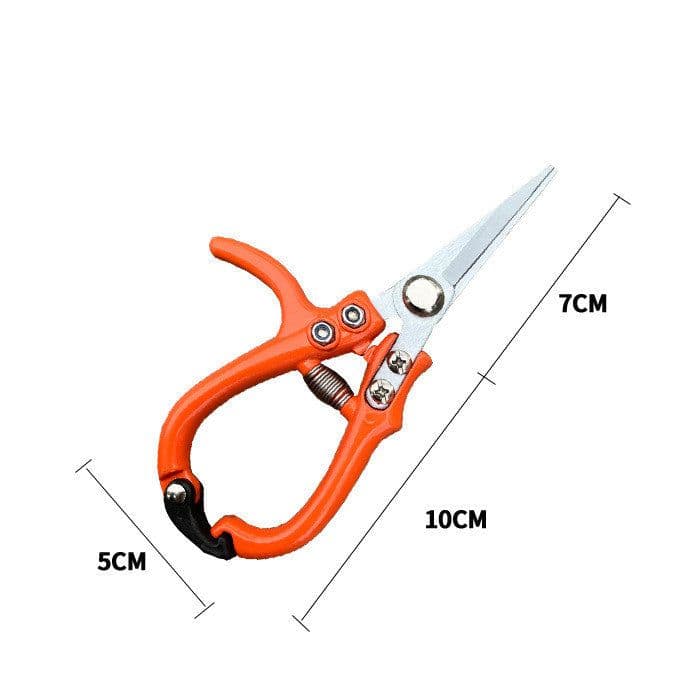 image-Multifunctional Garden Scissors Pruning Shears Manual With Safety Buckle Stainless Steel Spring Gardening Pruning Shear Branch Plant Cutter
