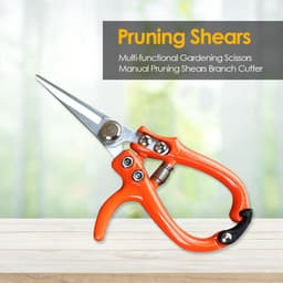 image-Multifunctional Garden Scissors Pruning Shears Manual With Safety Buckle Stainless Steel Spring Gardening Pruning Shear Branch Plant Cutter