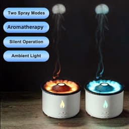 image-New Creative Ultrasonic Essential Oil Humidifier Volcano Aromatherapy Machine Spray Jellyfish Air Flame Humidifier Diffuser