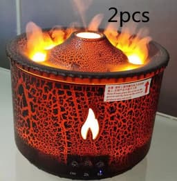 image-New Creative Ultrasonic Essential Oil Humidifier Volcano Aromatherapy Machine Spray Jellyfish Air Flame Humidifier Diffuser