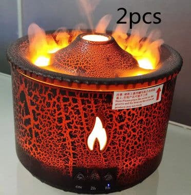 image-New Creative Ultrasonic Essential Oil Humidifier Volcano Aromatherapy Machine Spray Jellyfish Air Flame Humidifier Diffuser