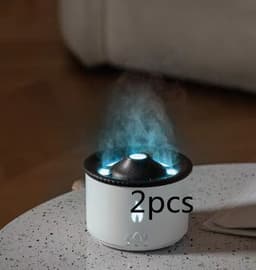 image-New Creative Ultrasonic Essential Oil Humidifier Volcano Aromatherapy Machine Spray Jellyfish Air Flame Humidifier Diffuser