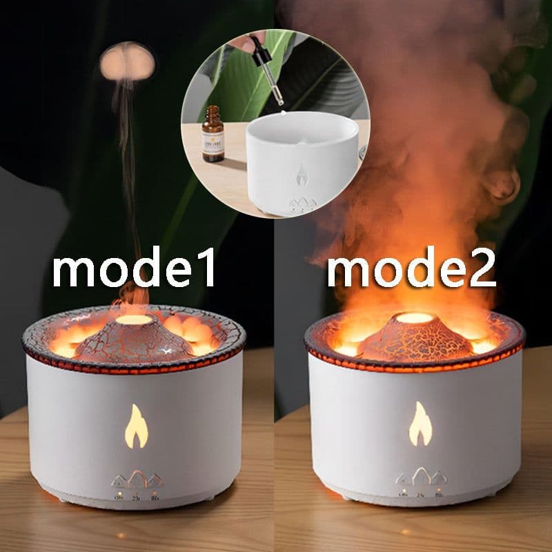 image-New Creative Ultrasonic Essential Oil Humidifier Volcano Aromatherapy Machine Spray Jellyfish Air Flame Humidifier Diffuser