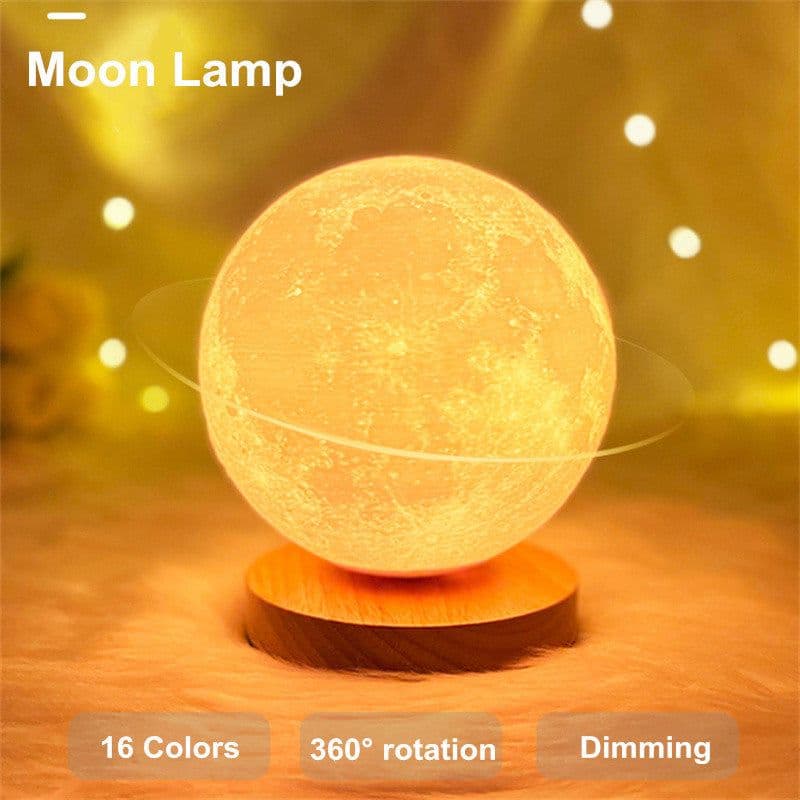 image-Creative 3D Magnetic Floating Levitating Moon Lamp Touch Control 3 Color Moon Light Lunar Night Light For Home Office Room Decor