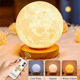 image-Creative 3D Magnetic Floating Levitating Moon Lamp Touch Control 3 Color Moon Light Lunar Night Light For Home Office Room Decor