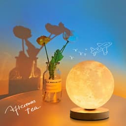 image-Creative 3D Magnetic Floating Levitating Moon Lamp Touch Control 3 Color Moon Light Lunar Night Light For Home Office Room Decor