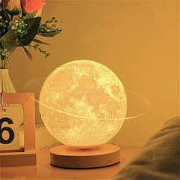 image-Creative 3D Magnetic Floating Levitating Moon Lamp Touch Control 3 Color Moon Light Lunar Night Light For Home Office Room Decor