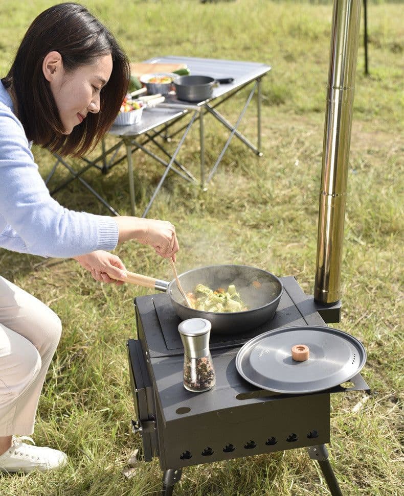 image-Multipurpose Outdoor BBQ Grill Picnic Portable Firewood Stove