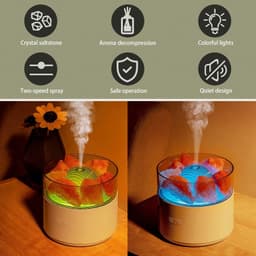 image-Cool-Mist Impeller Air Humidifier Crystal Salt Aroma Diffuser Incense Machine Fogger Essential Oil Lamp Difusor Ambient Light