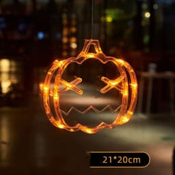 image-Halloween Window Hanging LED Lights Spider Pumpkin Hanging Ghost Horror Atmosphere Lights Holiday Party Decorative Lights Home Decor