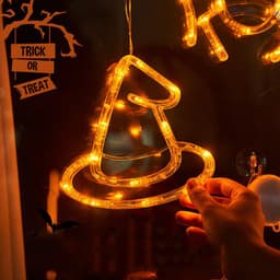 image-Halloween Window Hanging LED Lights Spider Pumpkin Hanging Ghost Horror Atmosphere Lights Holiday Party Decorative Lights Home Decor