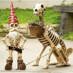 image-Skull Men And Women Skeleton Resin Decorations Halloween Gardening Decoration