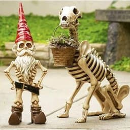 image-Skull Men And Women Skeleton Resin Decorations Halloween Gardening Decoration