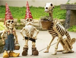 image-Skull Men And Women Skeleton Resin Decorations Halloween Gardening Decoration