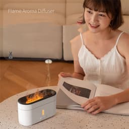 image-Flame Lamp Humidifier Aromatherapy Machine Household Flame Lamp Fog Spectrometer Humidifier For Home