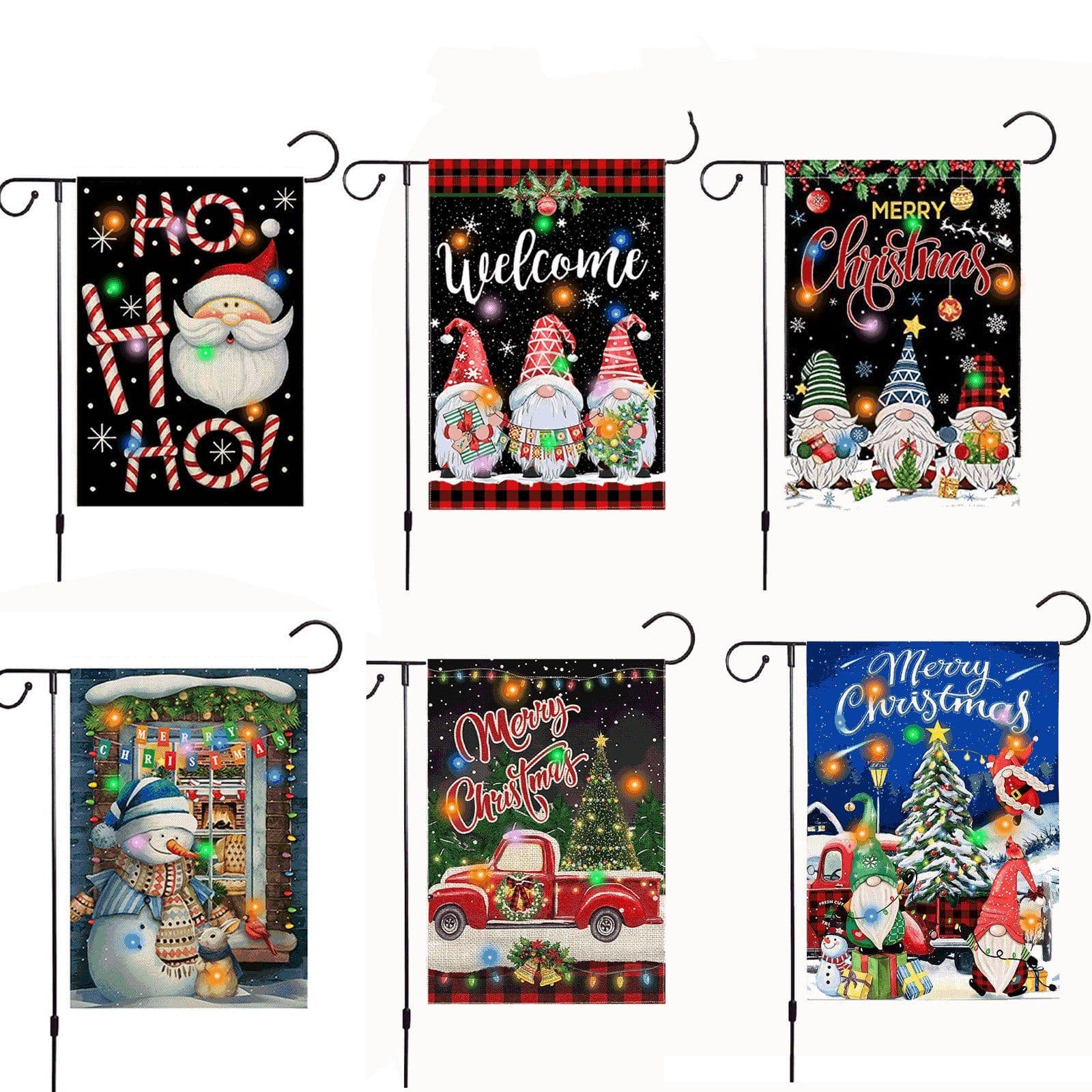 image-Outdoor Decoration Christmas With Lights Garden Flag