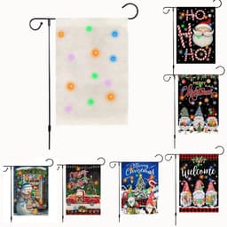 image-Outdoor Decoration Christmas With Lights Garden Flag