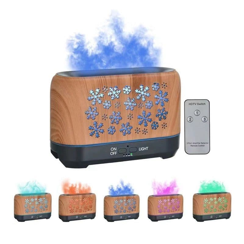 image-Christmas Snowflake Pattern Humidifier Household Colorful Aromatherapy Humidifier Atmosphere Colorful Diffuser