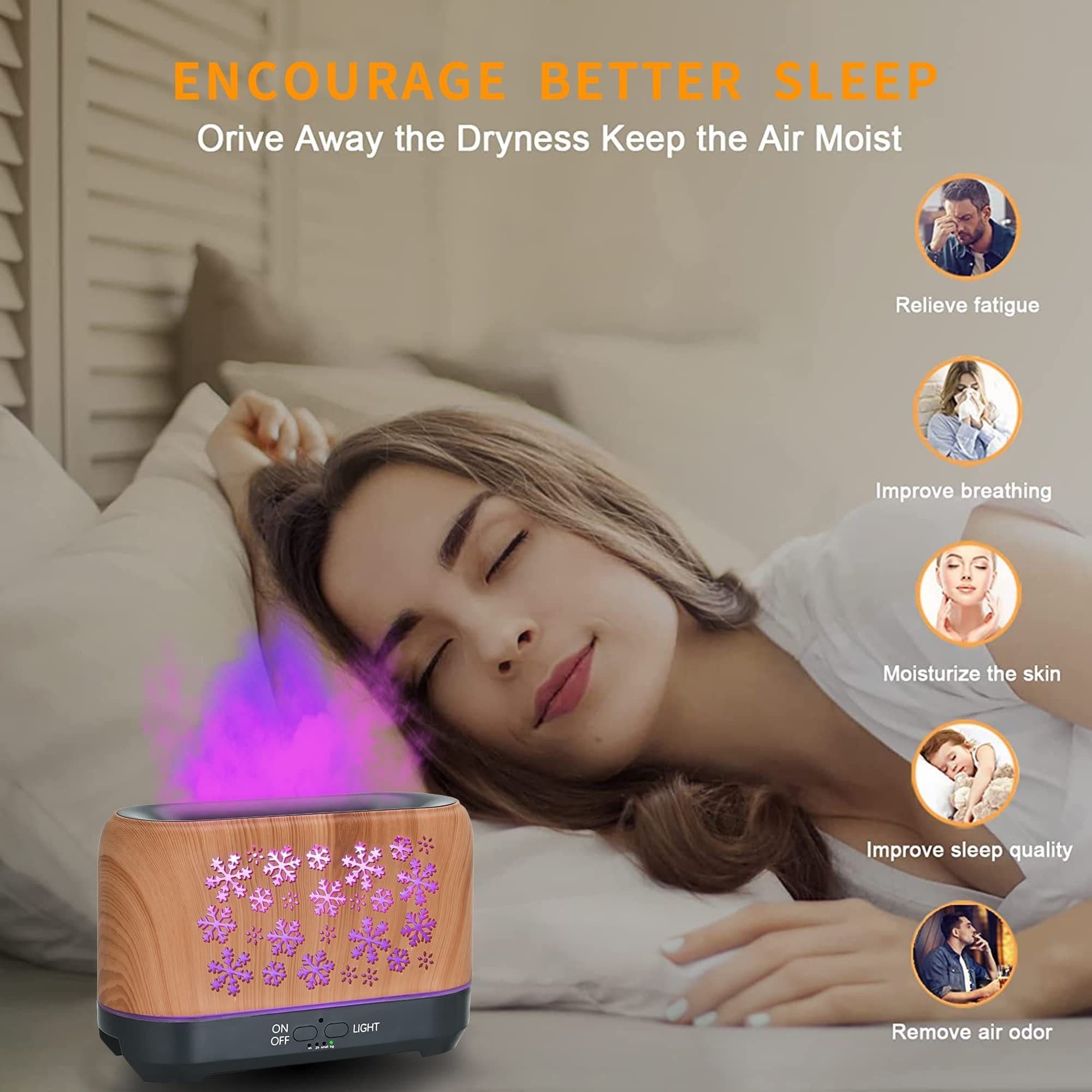 image-Christmas Snowflake Pattern Humidifier Household Colorful Aromatherapy Humidifier Atmosphere Colorful Diffuser