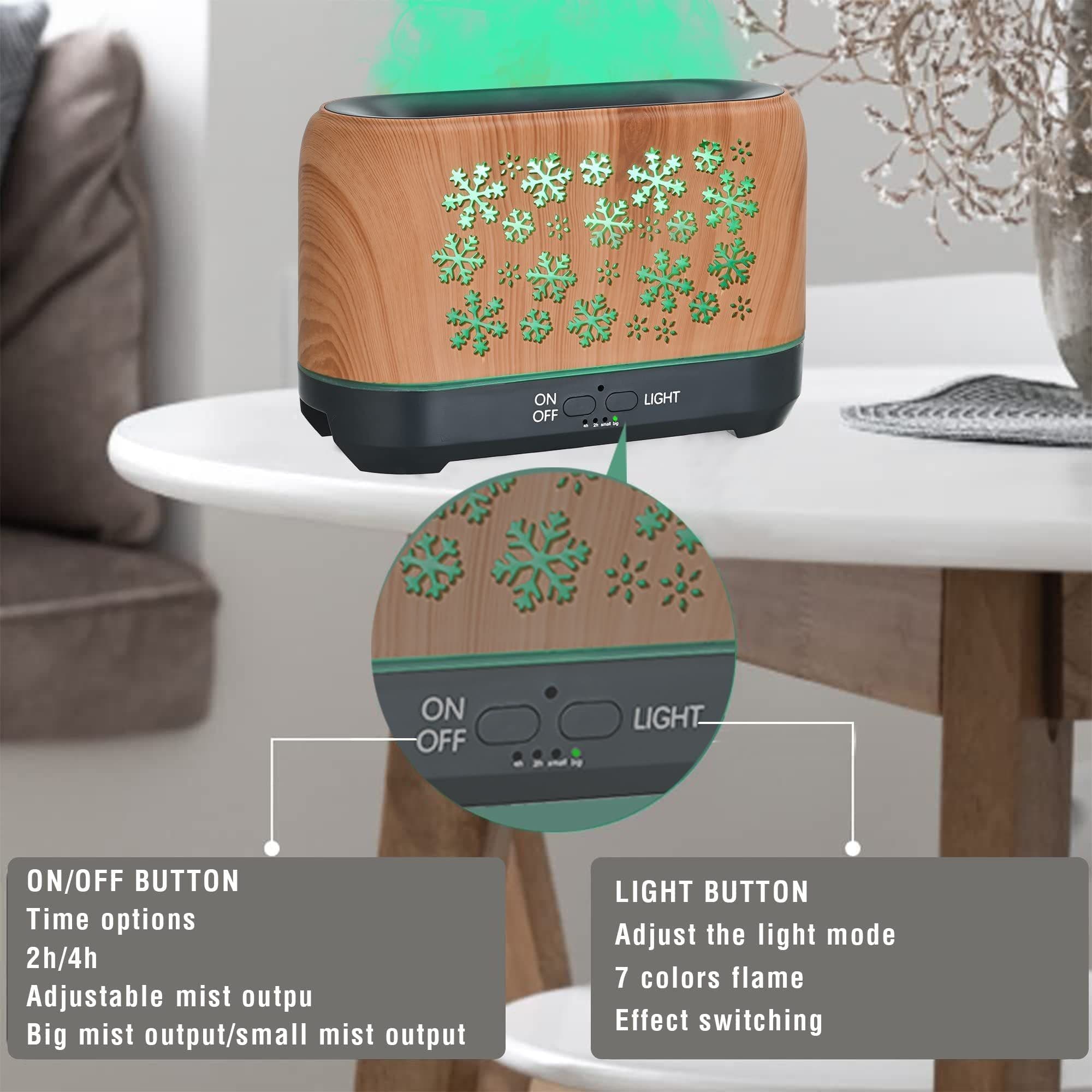 image-Christmas Snowflake Pattern Humidifier Household Colorful Aromatherapy Humidifier Atmosphere Colorful Diffuser