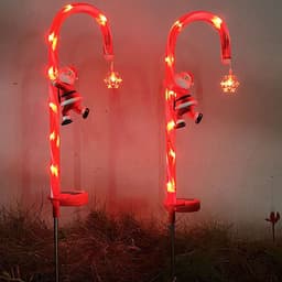 image-Solar Christmas Lights Candy Cane Lights Courtyard Outdoor Waterproof Led Garden Villa Holiday Decoration Lawn Lights