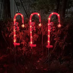 image-Solar Christmas Lights Candy Cane Lights Courtyard Outdoor Waterproof Led Garden Villa Holiday Decoration Lawn Lights