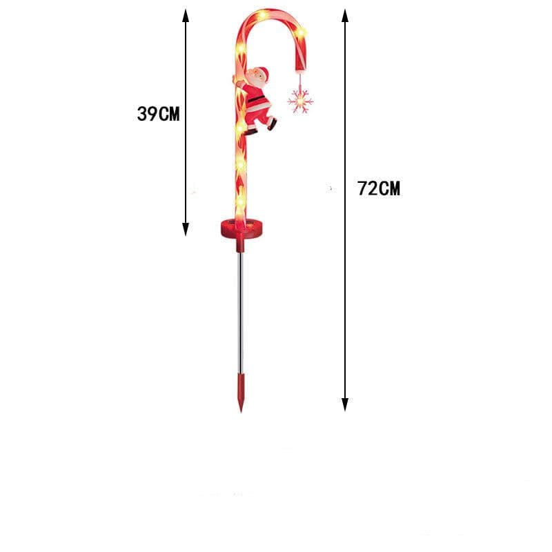 image-Solar Christmas Lights Candy Cane Lights Courtyard Outdoor Waterproof Led Garden Villa Holiday Decoration Lawn Lights