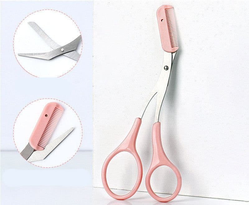 image-Eyebrow Trimming Knife With Comb Curved Moon Small Beauty Supplies Gadgets