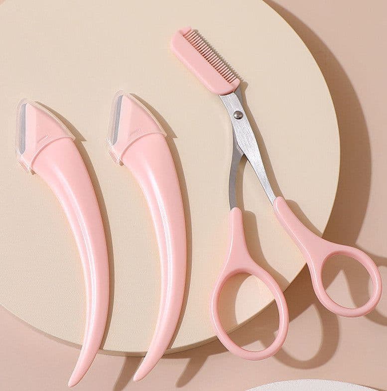 image-Eyebrow Trimming Knife With Comb Curved Moon Small Beauty Supplies Gadgets