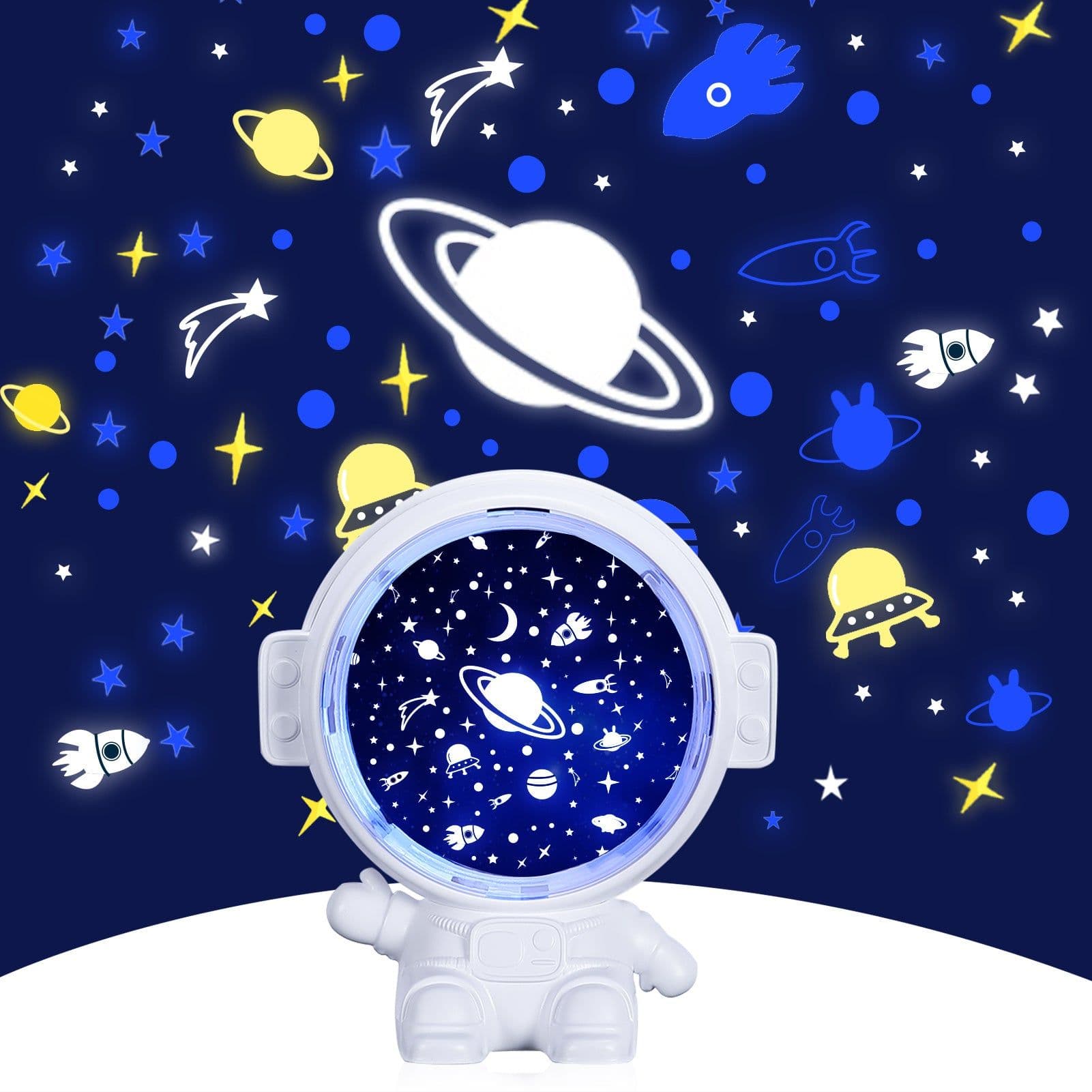 image-Galaxy Star Projector Starry Sky Night Light Astronaut Lamp Room Decr Gift Child Kids Baby Christmas Spaceman Projection