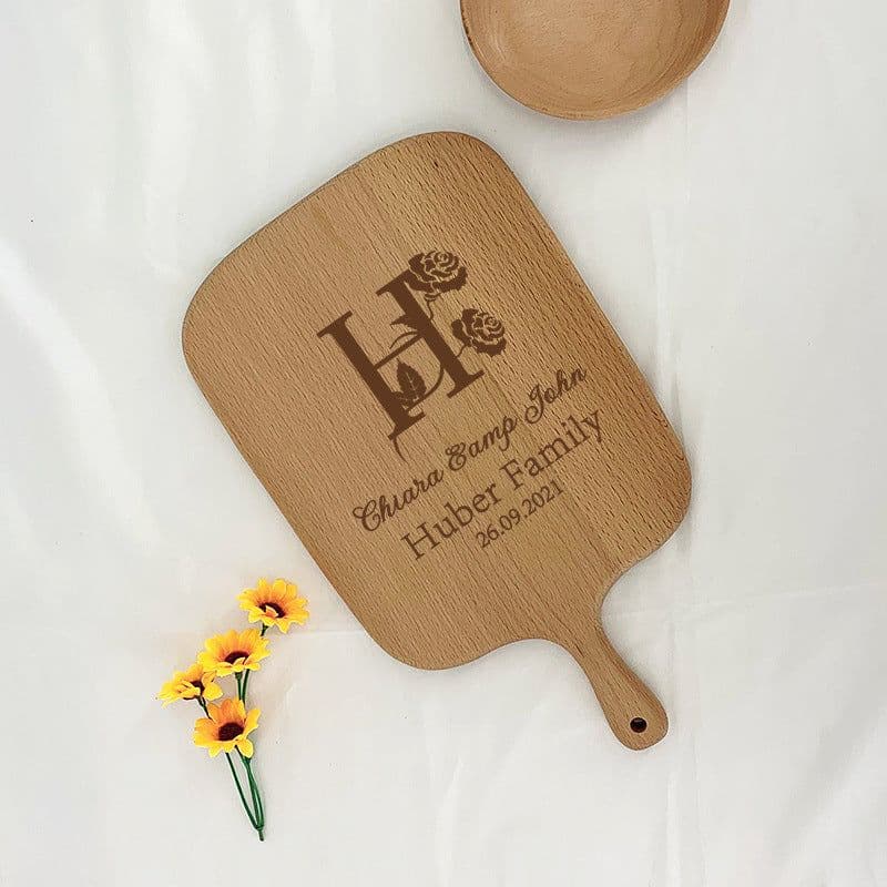 image-Custom Engraved Cutting Board Wedding Gift Housewarming Personalized Engraved Cutting Board