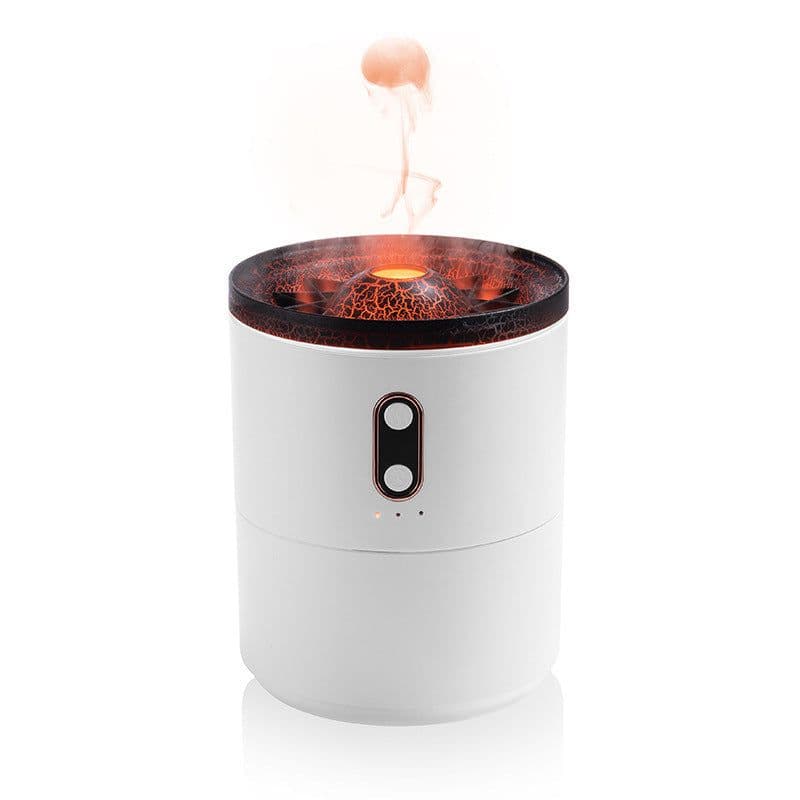 image-Volcanic Flame Aroma Essential Oil Diffuser USB Portable Jellyfish Air Humidifier Night Light Lamp Fragrance Humidifier