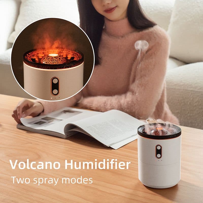 image-Volcanic Flame Aroma Essential Oil Diffuser USB Portable Jellyfish Air Humidifier Night Light Lamp Fragrance Humidifier