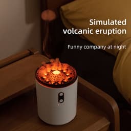 image-Volcanic Flame Aroma Essential Oil Diffuser USB Portable Jellyfish Air Humidifier Night Light Lamp Fragrance Humidifier