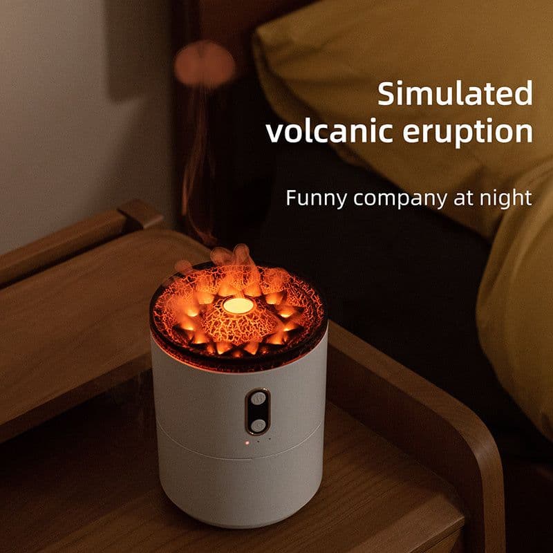 image-Volcanic Flame Aroma Essential Oil Diffuser USB Portable Jellyfish Air Humidifier Night Light Lamp Fragrance Humidifier