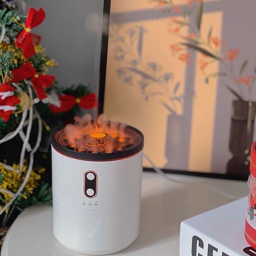 image-Volcanic Flame Aroma Essential Oil Diffuser USB Portable Jellyfish Air Humidifier Night Light Lamp Fragrance Humidifier