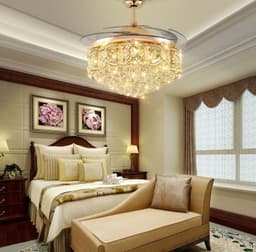 image-Crystal LED Ceiling Fan Light For Restaurant
