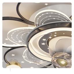 image-Modern Luxury Bedroom, Living Room Shaking Head Ceiling Fan Lamp