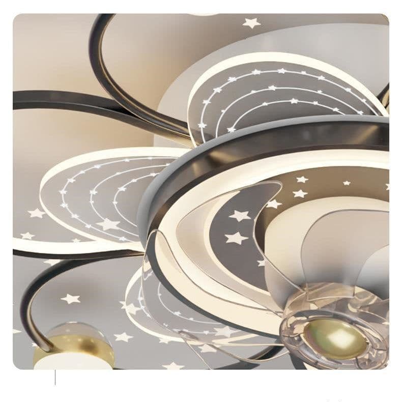 image-Modern Luxury Bedroom, Living Room Shaking Head Ceiling Fan Lamp