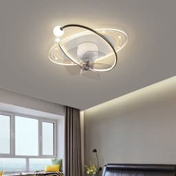 image-Modern Simple Bedroom Ceiling Fan Lamp