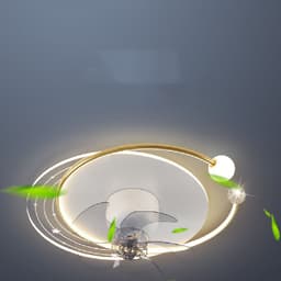 image-Modern Simple Bedroom Ceiling Fan Lamp