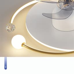 image-Modern Simple Bedroom Ceiling Fan Lamp