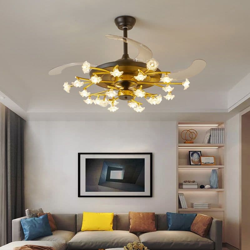 image-Modern Simple Bedroom Ceiling Fan Lamp