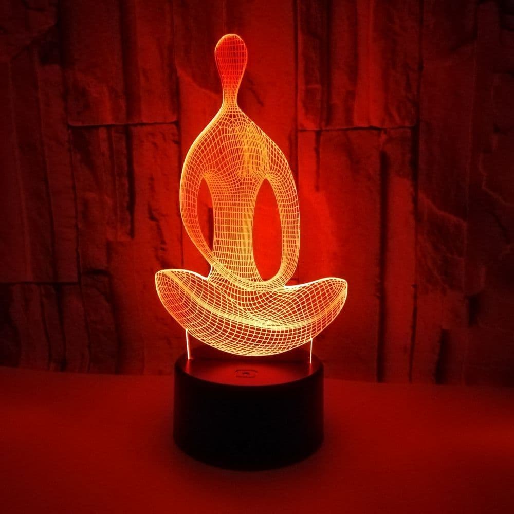 image-Yoga Meditator Colorful Touch 3D Stereo Small Night Lamp