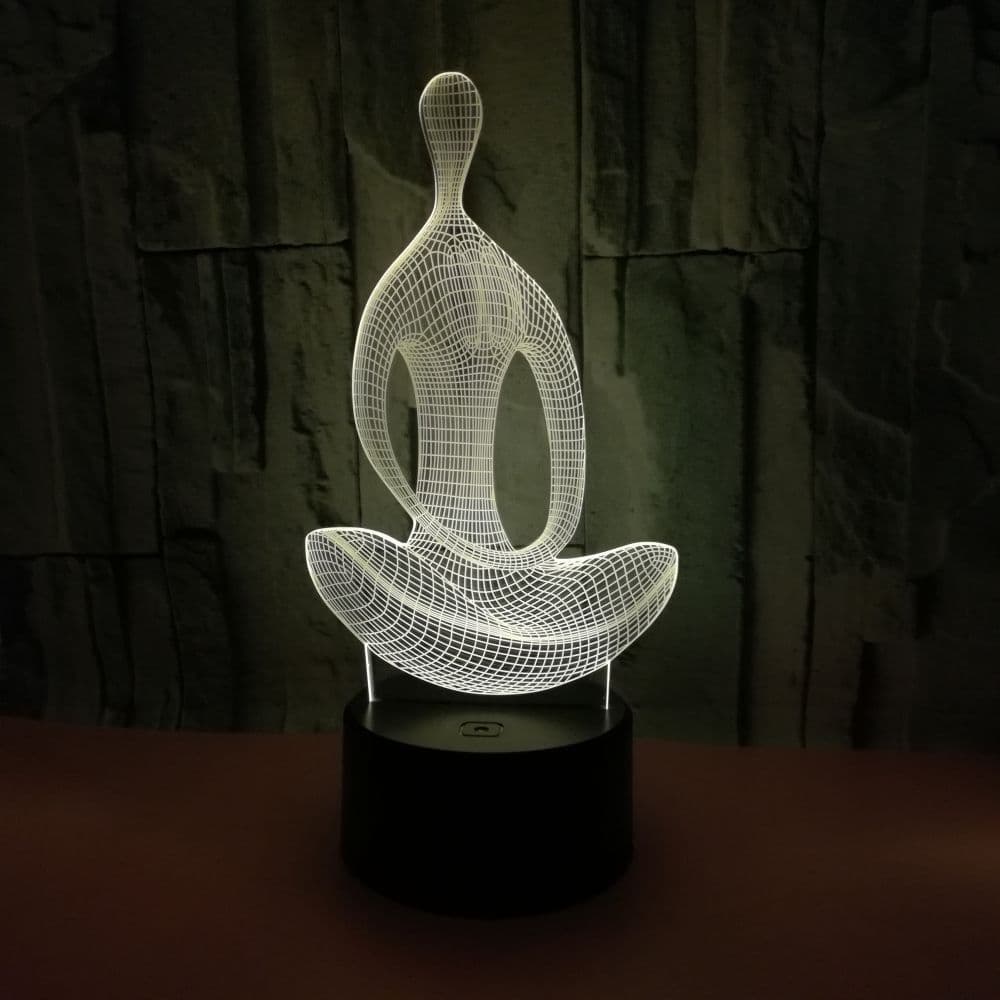 image-Yoga Meditator Colorful Touch 3D Stereo Small Night Lamp