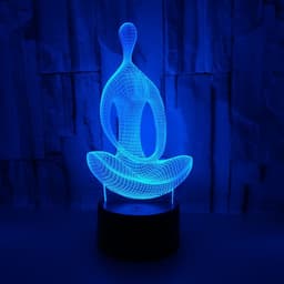 image-Yoga Meditator Colorful Touch 3D Stereo Small Night Lamp