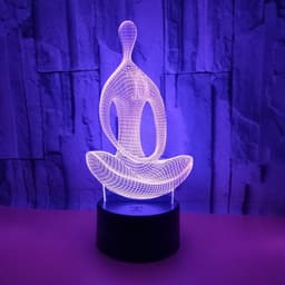 image-Yoga Meditator Colorful Touch 3D Stereo Small Night Lamp