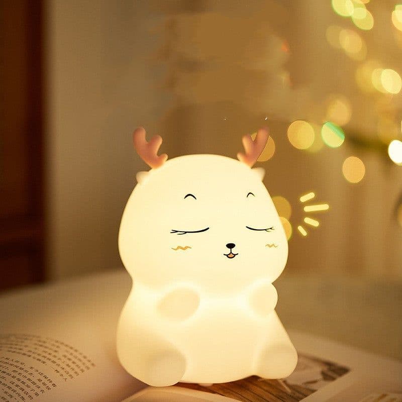 image-Deer Silicone Pat Lamp Nursing Seven-color Night Light