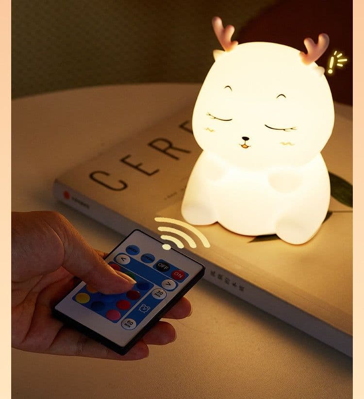 image-Deer Silicone Pat Lamp Nursing Seven-color Night Light
