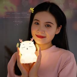 image-Deer Silicone Pat Lamp Nursing Seven-color Night Light